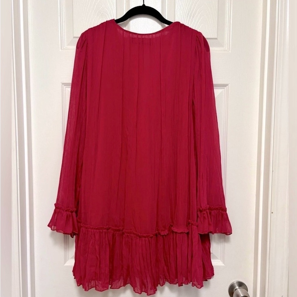 Chic Red Ruffled Dress - Picture 6 of 8